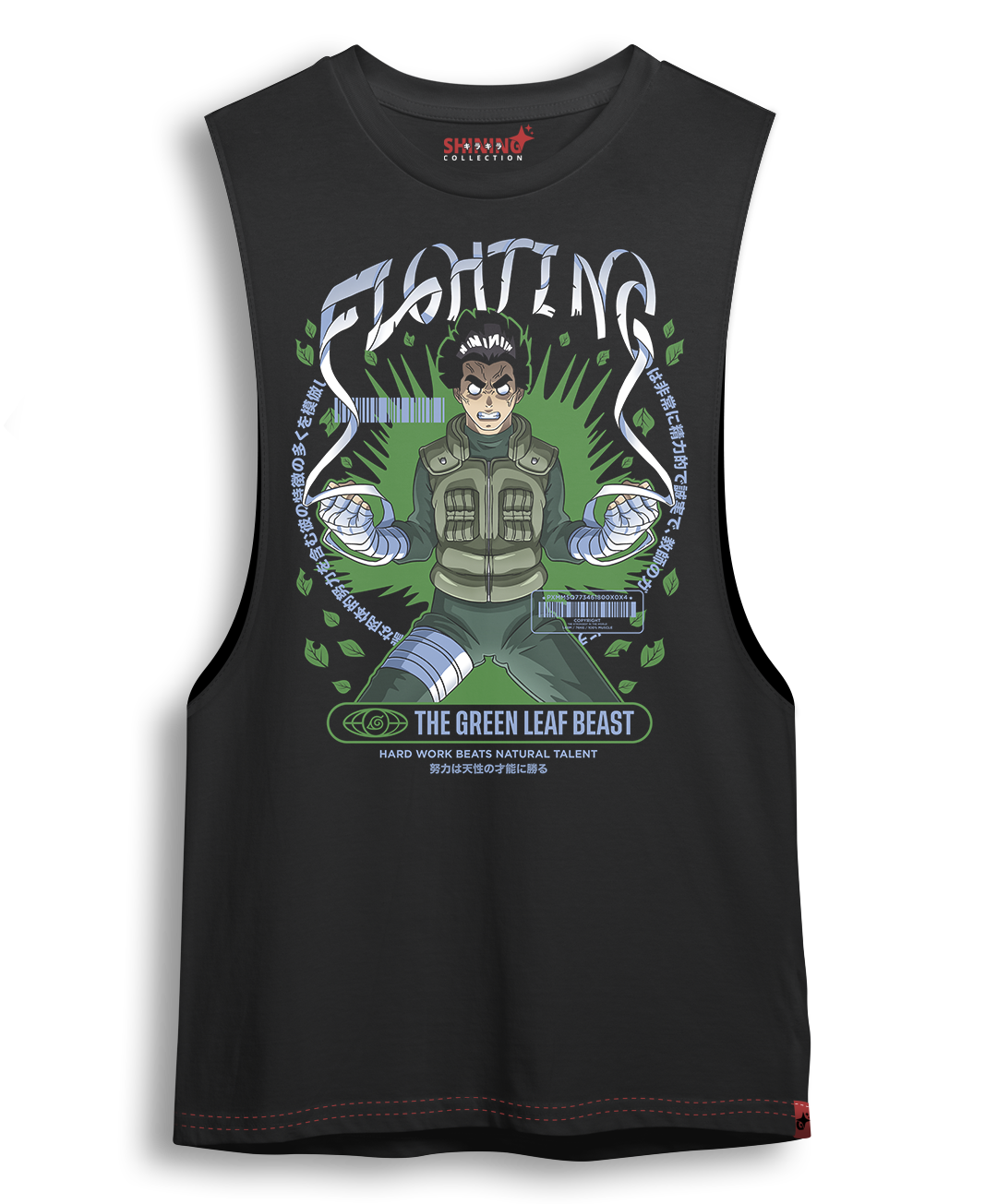 Polera Rock Lee - Bestia Verde de la Hoja - Naruto Long Fit Unisex