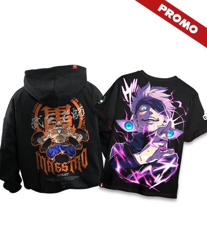 Promo Hoodie Maestro Roshi + Full Art Satoru Gojo