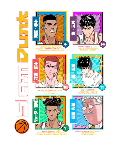 Polera Equipo Shohoku Slam Dunk Oversized Long Fit Unisex