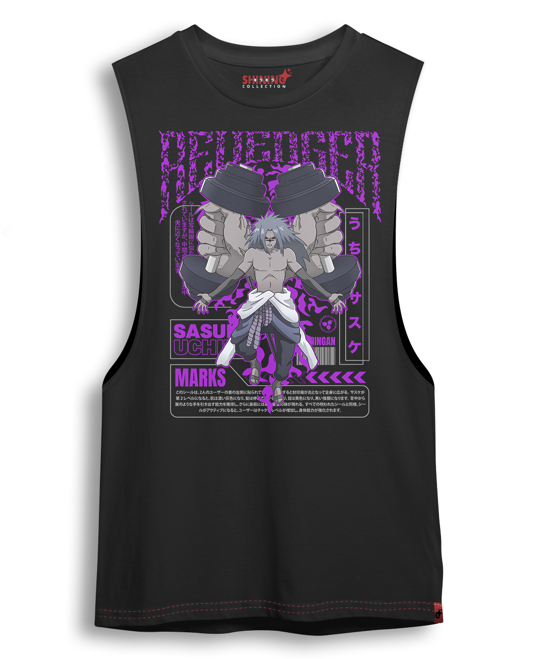 Polera Sasuke Marks - Naruto - Oversized Long Fit Unisex