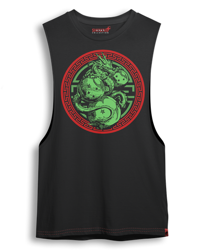 Polera Shenlong  Esferas Tec. Achurado Dragon Ball Oversized Long Fit Unisex