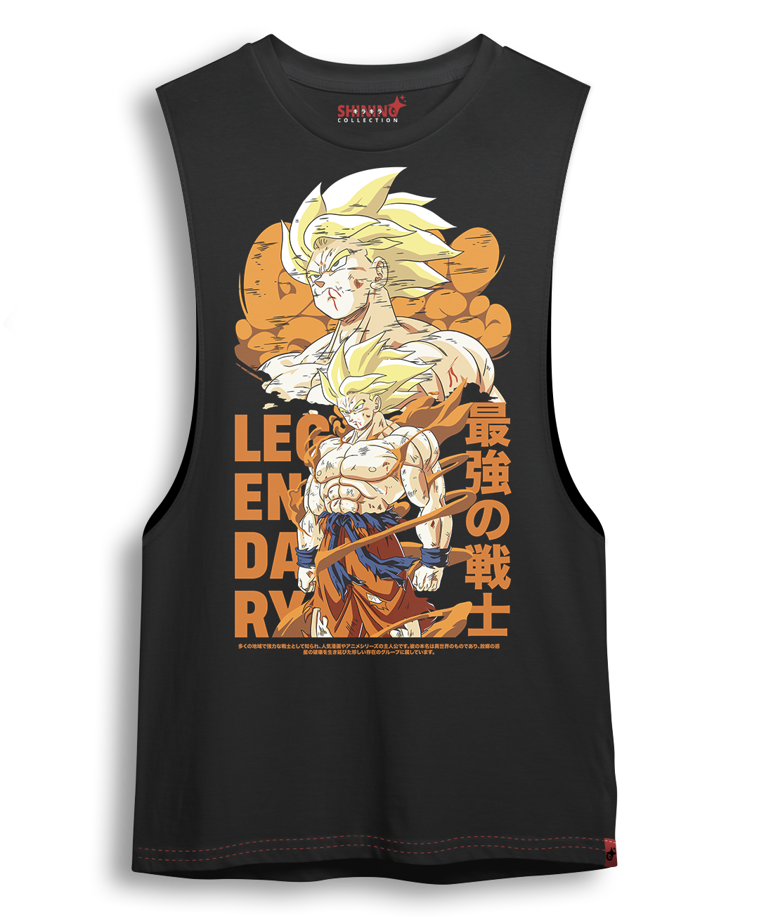 Polera de Dragon Ball Son Goku Super Saiyajin Oversized Long Fit Unisex