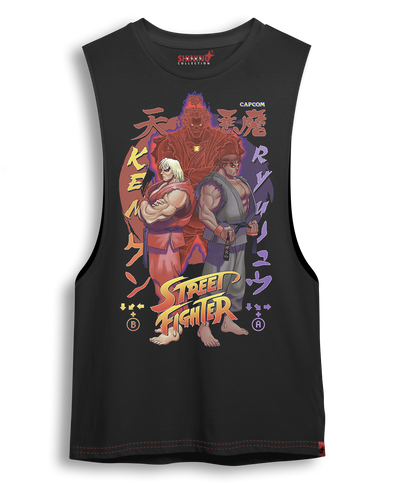 Polera Street Figther Akuma: Ryu y Ken Corrompidos Oversized Long Fit Unisex