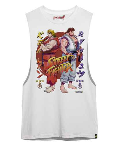Polera Street Figther Ryu y Ken Oversized Long Fit Unisex