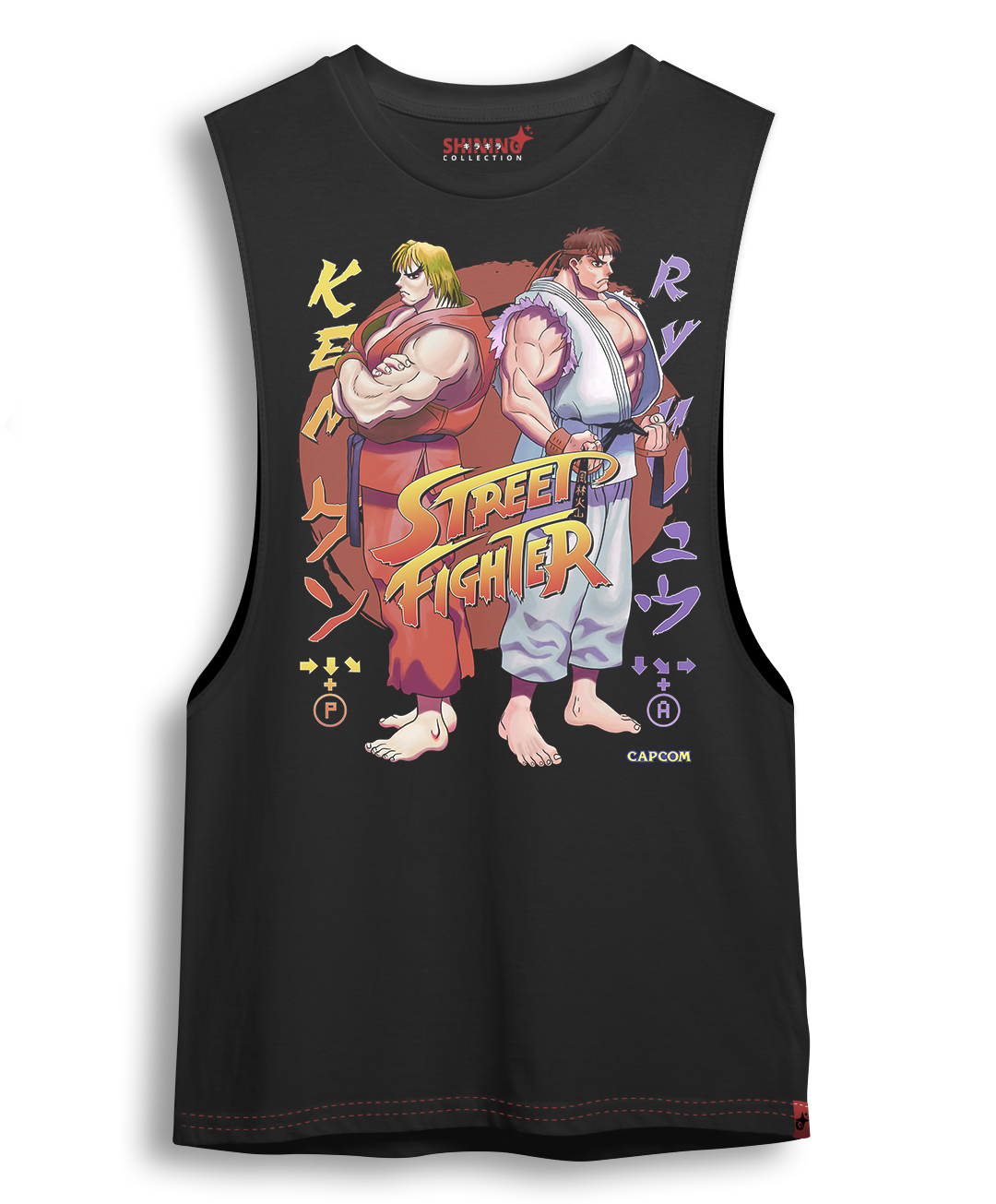 Polera Street Figther Ryu y Ken Oversized Long Fit Unisex