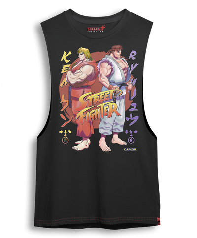 Polera Street Figther Ryu y Ken Oversized Long Fit Unisex