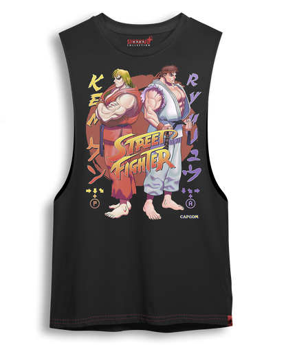 Polera Street Figther Ryu y Ken Oversized Long Fit Unisex