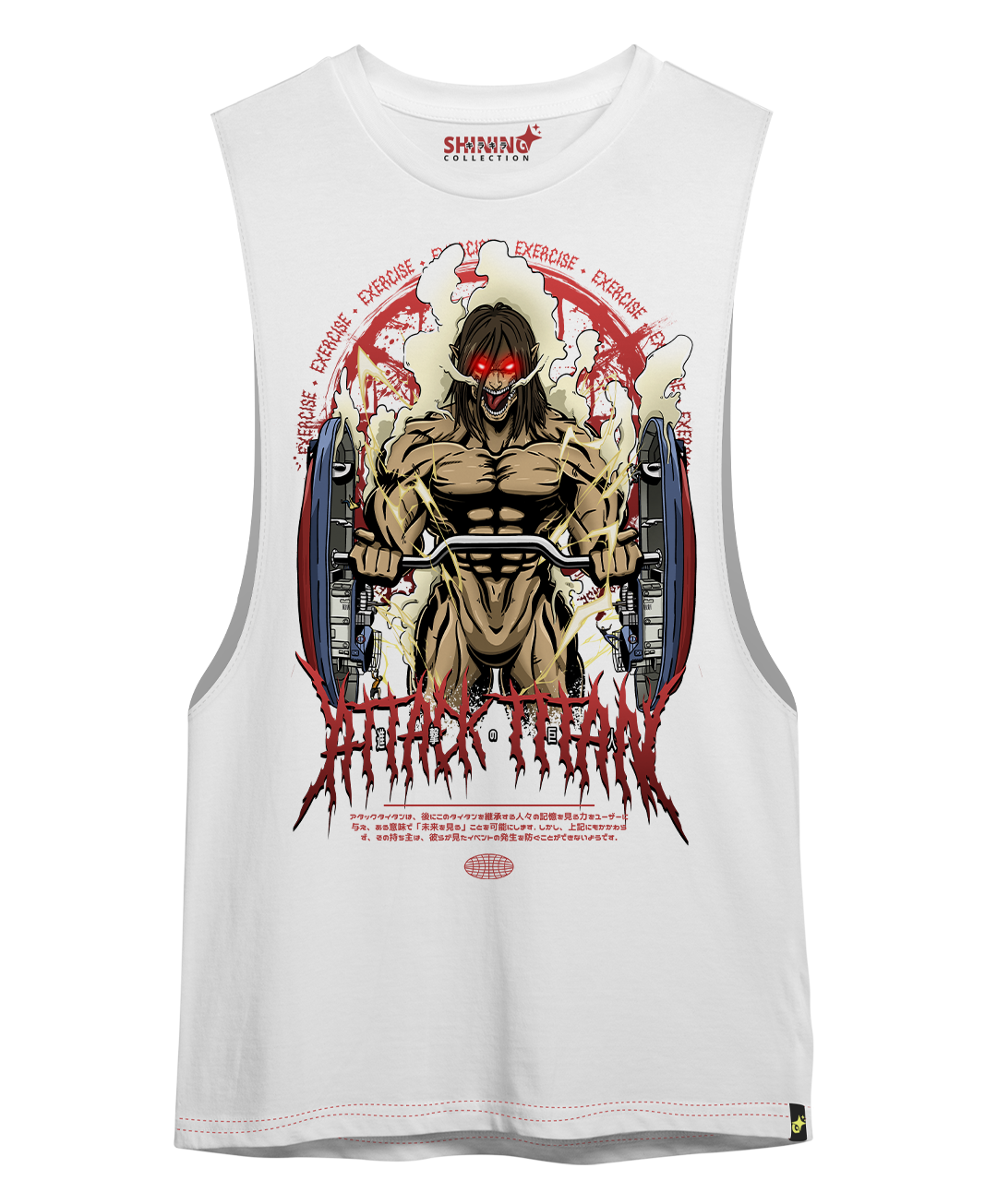 Polera Titan de Ataque Gym Oversized Long Fit Unisex
