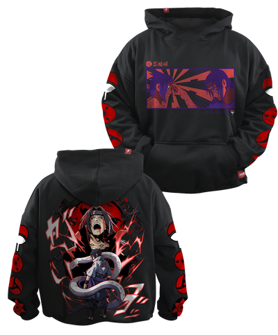Hoodie Clan Uchiha: Sasuke e Itachu Oversized Unisex