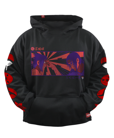 Hoodie Clan Uchiha: Sasuke e Itachu Oversized Unisex