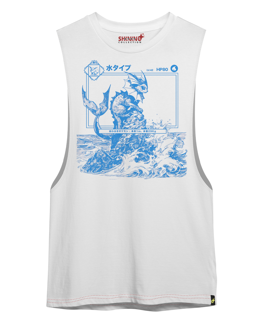 Polera Vaporeon Achurado – Oversized Long Fit Unisex