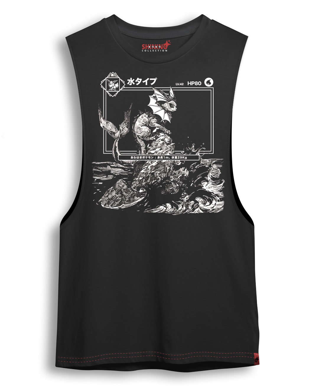 Polera Vaporeon Achurado – Oversized Long Fit Unisex