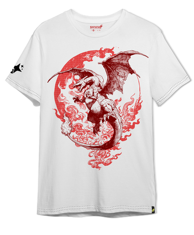 Polera Charizard Tec. Achurado Pokémon Oversized Long Fit Unisex