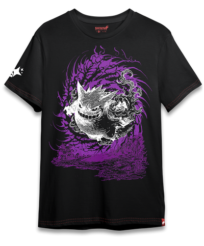 Polera Gengar Tec. Achurado Pokemon Oversized Long Fit Unisex