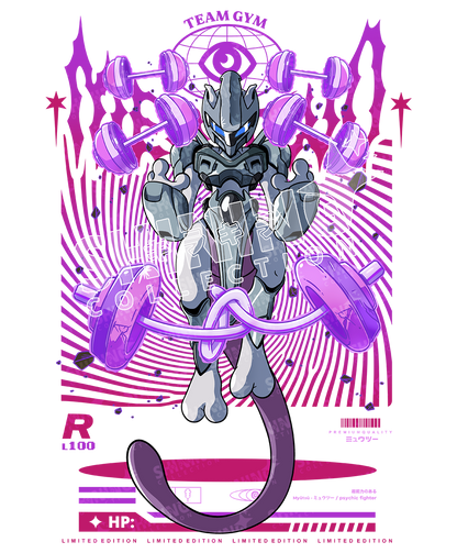 Polera Mewtwo Armored Gym - Pokemon Long Fit Unisex