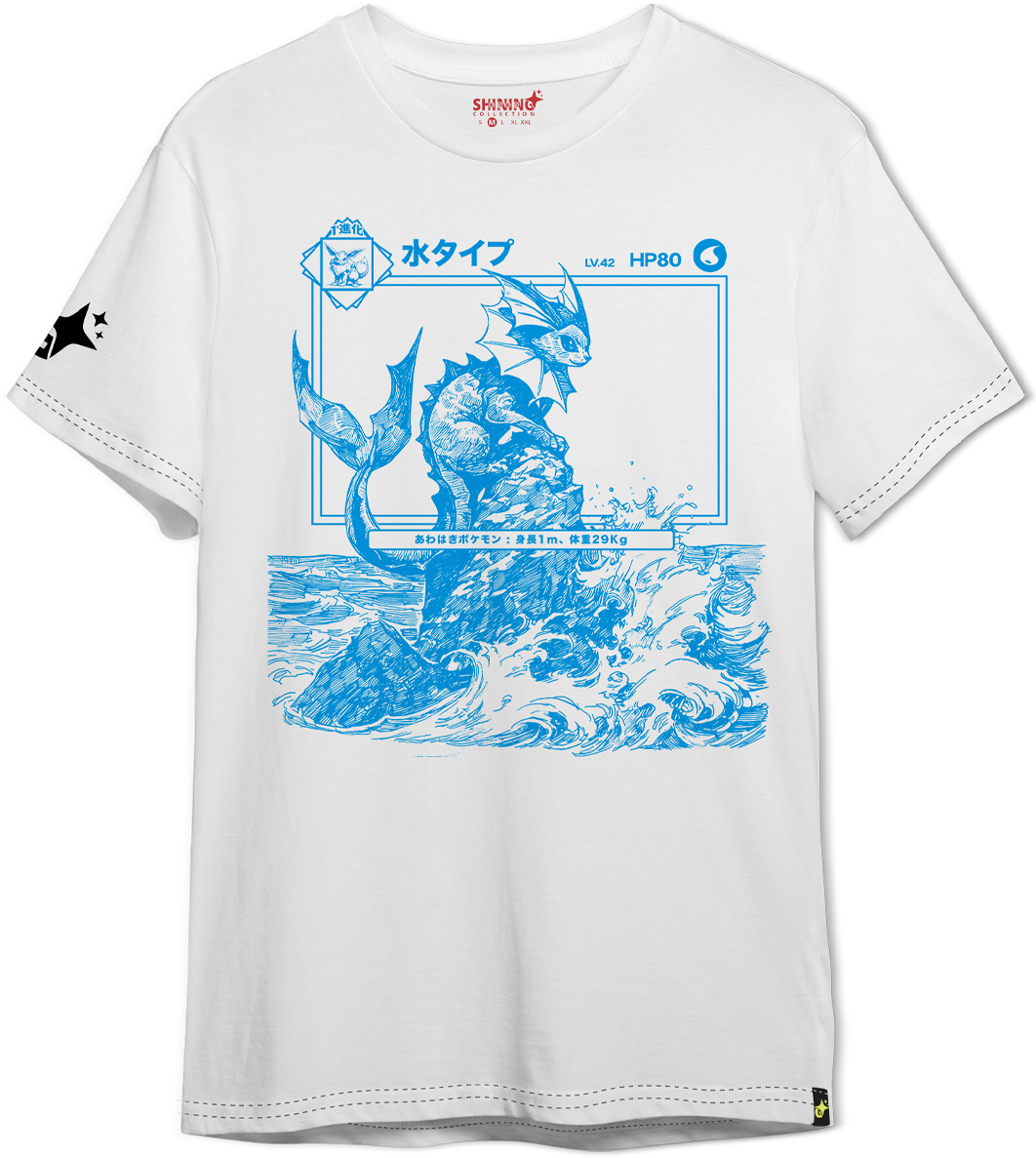 Polera Vaporeon Achurado – Oversized Long Fit Unisex