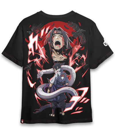 Polera Full Art Sasuke e Itachi - Naruto - Oversized Long Fit Unisex