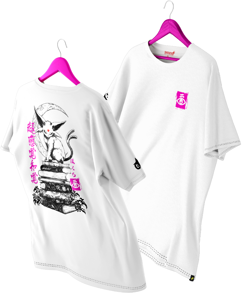 Polera Espeon Percepción Extrasensorial Tec. Achurado Pokemon Oversized Long Fit Unisex
