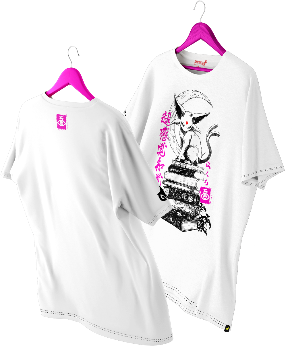 Polera Espeon Percepción Extrasensorial Tec. Achurado Pokemon Oversized Long Fit Unisex