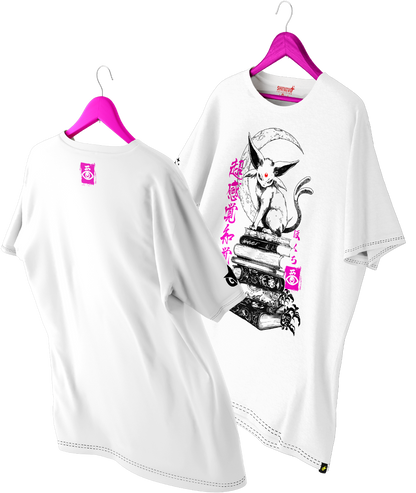 Polera Espeon Percepción Extrasensorial Tec. Achurado Pokemon Oversized Long Fit Unisex