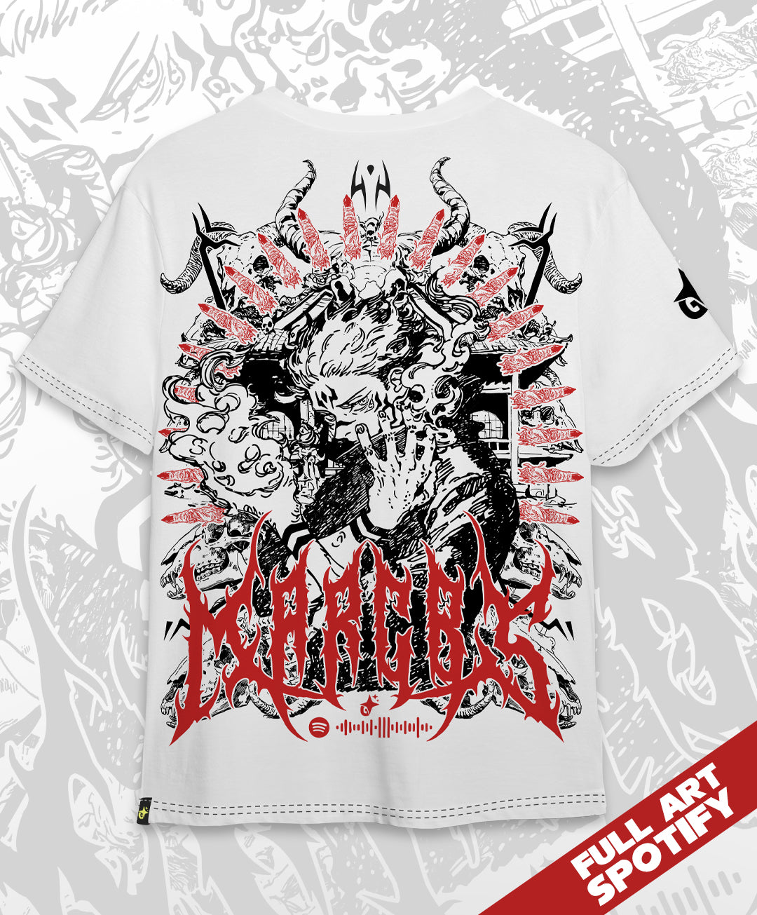 Polera Marcas de Sukuna Jujutsu Kaisen – Edición Limitada Full Art Spotify
