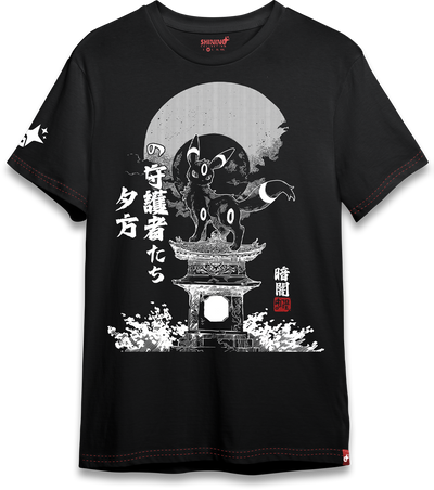 Polera Umbreon Noche Oscura Tec. Achurado Pokemon Oversized Long Fit Unisex