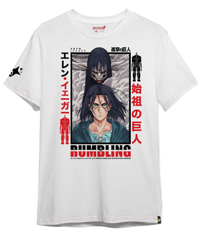 Polera Eren Jeager Shingeki no Kyojin Oversized Long Fit Unisex