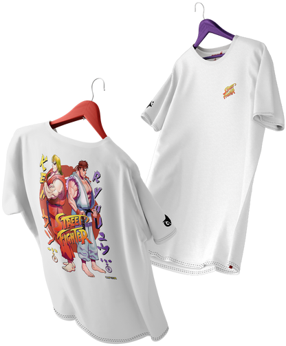 Polera Street Figther Ryu y Ken Oversized Long Fit Unisex