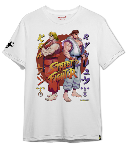Polera Street Figther Ryu y Ken Oversized Long Fit Unisex