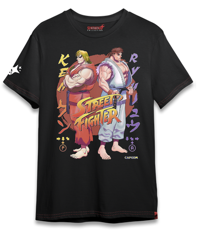 Polera Street Figther Ryu y Ken Oversized Long Fit Unisex