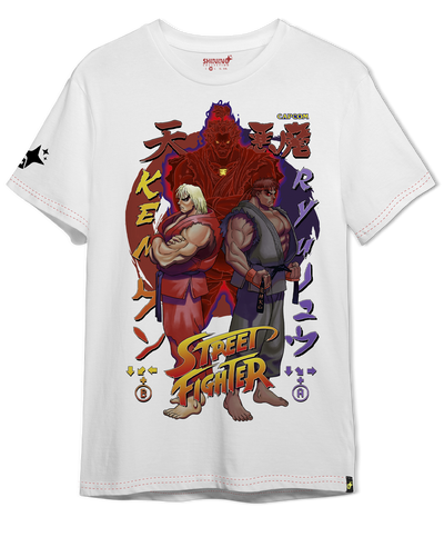 Polera Street Figther Akuma: Ryu y Ken Corrompidos Oversized Long Fit Unisex