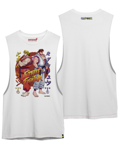 Polera Street Figther Ryu y Ken Oversized Long Fit Unisex