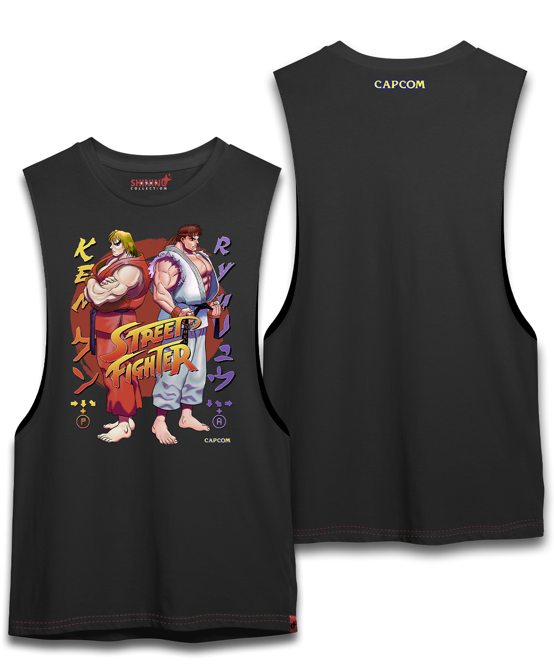 Polera Street Figther Ryu y Ken Oversized Long Fit Unisex